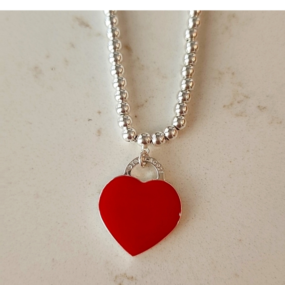 Red heart Beaded Necklace